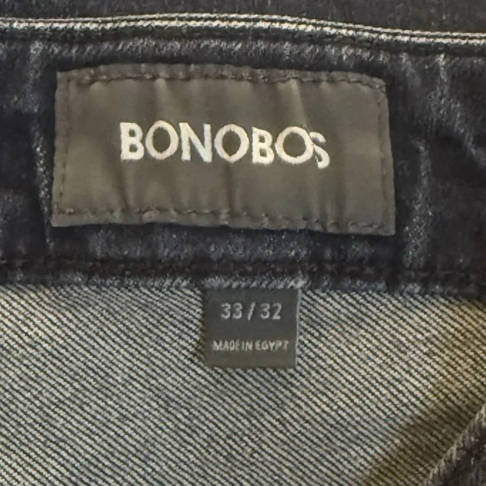 Bonobos Men's Size 33x32 Blue Jeans Dark Wash Straight Slim Stretch Denim